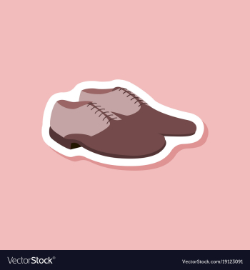 Paper sticker fashion footwear pair of men shoes vector image Paper sticker fashion footwear pair of men shoes vector image