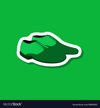 Paper sticker fashion footwear pair of men shoes vector image Paper sticker fashion footwear pair of men shoes vector image
