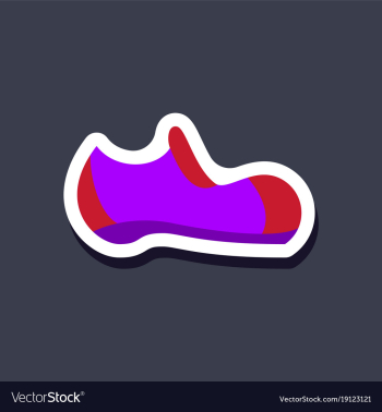 Paper sticker fashion footwear shoe vector image Paper sticker fashion footwear shoe vector image