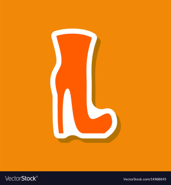 Paper sticker fashion footwear women high heel vector image Paper sticker fashion footwear women high heel vector image