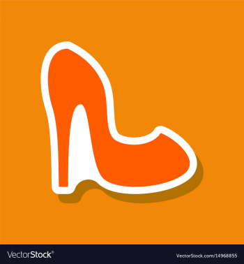 Paper sticker fashion footwear women high heel vector image Paper sticker fashion footwear women high heel vector image