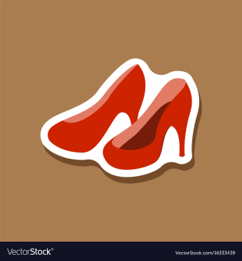Paper sticker fashion footwear women high heel vector image Paper sticker fashion footwear women high heel vector image
