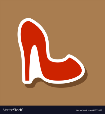 Paper sticker fashion footwear women high heel vector image Paper sticker fashion footwear women high heel vector image