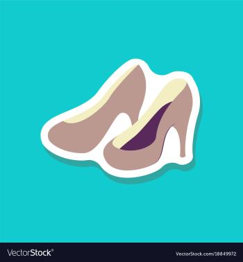 Paper sticker fashion footwear women high heel vector image Paper sticker fashion footwear women high heel vector image