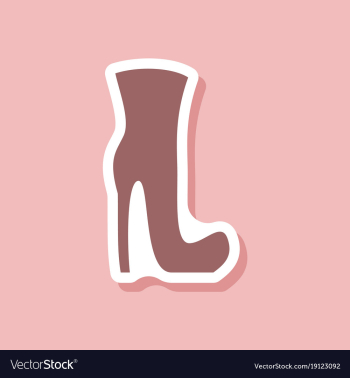 Paper sticker fashion footwear women high heel vector image Paper sticker fashion footwear women high heel vector image