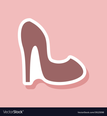 Paper sticker fashion footwear women high heel vector image Paper sticker fashion footwear women high heel vector image