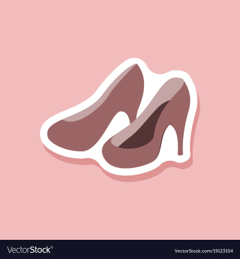 Paper sticker fashion footwear women high heel vector image Paper sticker fashion footwear women high heel vector image