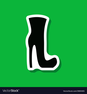 Paper sticker fashion footwear women high heel vector image Paper sticker fashion footwear women high heel vector image