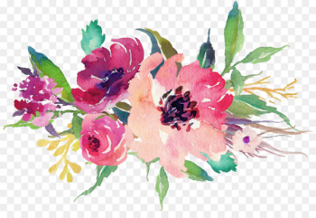 Paper Sticker Flower Watercolor painting Wedding - Watercolor flowers 