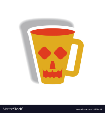 Paper sticker halloween icon vector image Paper sticker halloween icon vector image