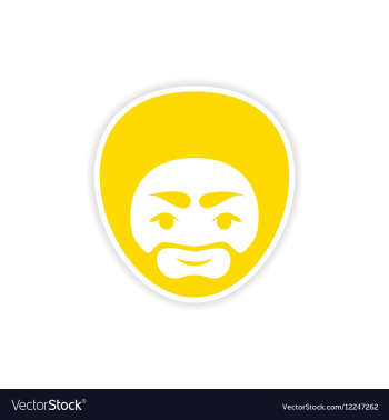 Paper sticker Indian man on white background vector image Paper sticker Indian man on white background vector image
