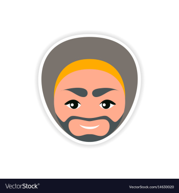 Paper sticker indian man on white background vector image Paper sticker indian man on white background vector image
