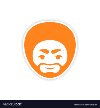 Paper sticker Indian man on white background vector image Paper sticker Indian man on white background vector image