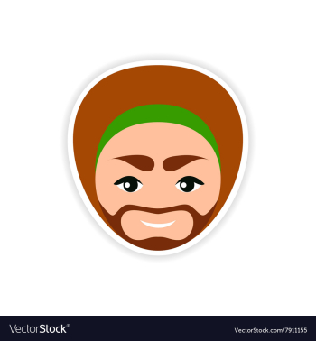 Paper sticker Indian man on white background vector image Paper sticker Indian man on white background vector image
