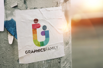 Paper Sticker Logo Mockup