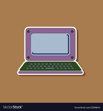 Paper sticker on background of laptop vector image Paper sticker on background of laptop vector image