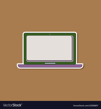 Paper sticker on background of laptop vector image Paper sticker on background of laptop vector image