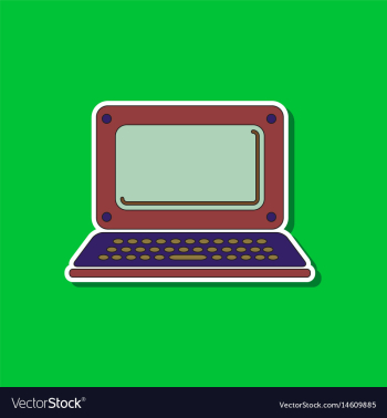 Paper sticker on background of laptop vector image Paper sticker on background of laptop vector image