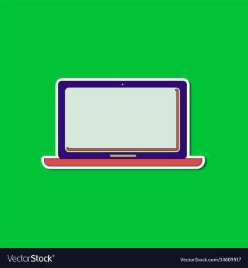 Paper sticker on background of laptop vector image Paper sticker on background of laptop vector image