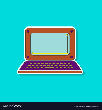 Paper sticker on background of laptop vector image Paper sticker on background of laptop vector image