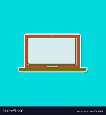 Paper sticker on background of laptop vector image Paper sticker on background of laptop vector image