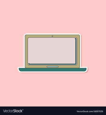 Paper sticker on background of laptop vector image Paper sticker on background of laptop vector image