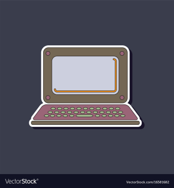 Paper sticker on background of laptop vector image Paper sticker on background of laptop vector image