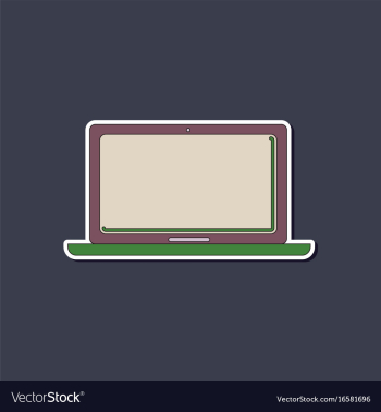 Paper sticker on background of laptop vector image Paper sticker on background of laptop vector image