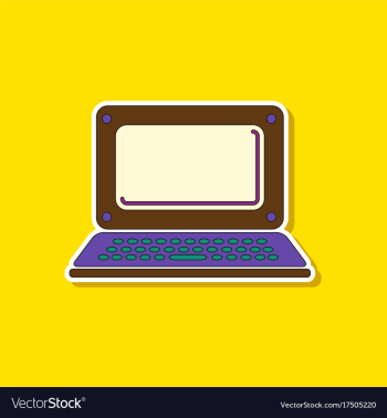 Paper sticker on background of laptop vector image Paper sticker on background of laptop vector image