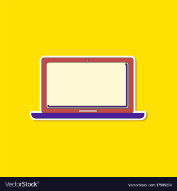 Paper sticker on background of laptop vector image Paper sticker on background of laptop vector image