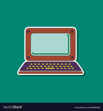 Paper sticker on background of laptop vector image Paper sticker on background of laptop vector image