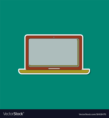 Paper sticker on background of laptop vector image Paper sticker on background of laptop vector image
