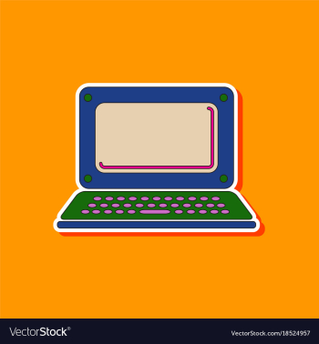 Paper sticker on background of laptop vector image Paper sticker on background of laptop vector image
