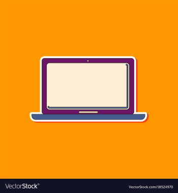 Paper sticker on background of laptop vector image Paper sticker on background of laptop vector image