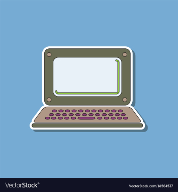 Paper sticker on background of laptop vector image Paper sticker on background of laptop vector image