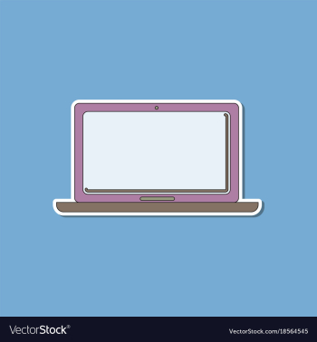 Paper sticker on background of laptop vector image Paper sticker on background of laptop vector image