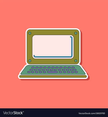 Paper sticker on background of laptop vector image Paper sticker on background of laptop vector image