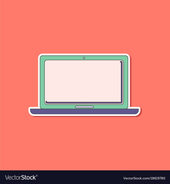 Paper sticker on background of laptop vector image Paper sticker on background of laptop vector image