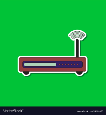 Paper sticker on background of wi fi modem vector image Paper sticker on background of wi fi modem vector image