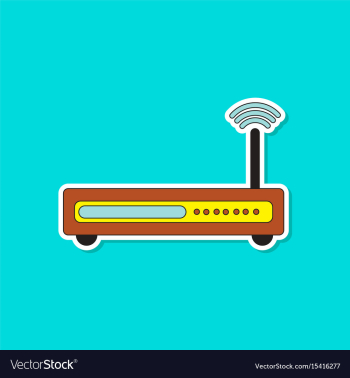 Paper sticker on background of wi fi modem vector image Paper sticker on background of wi fi modem vector image