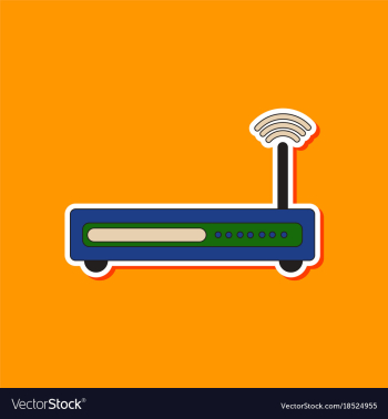 Paper sticker on background of wi fi modem vector image Paper sticker on background of wi fi modem vector image