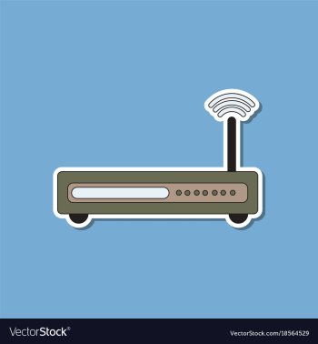 Paper sticker on background of wi fi modem vector image Paper sticker on background of wi fi modem vector image