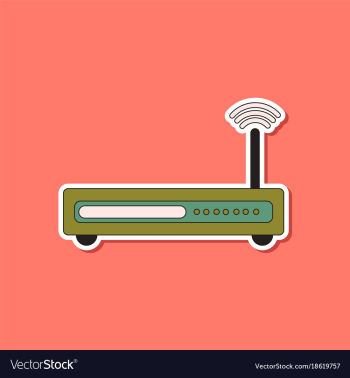Paper sticker on background of wi fi modem vector image Paper sticker on background of wi fi modem vector image