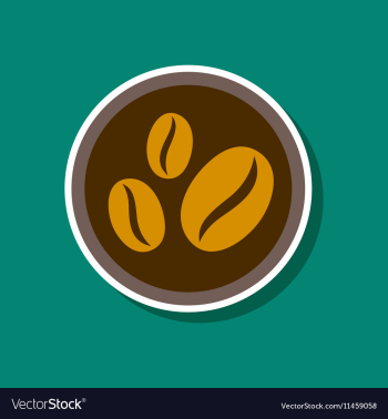 Paper sticker on stylish background beans coffee vector image Paper sticker on stylish background beans coffee vector image