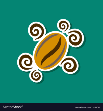 Paper sticker on stylish background beans coffee vector image Paper sticker on stylish background beans coffee vector image