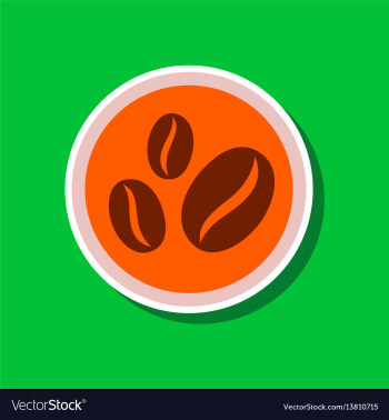 Paper sticker on stylish background beans coffee vector image Paper sticker on stylish background beans coffee vector image
