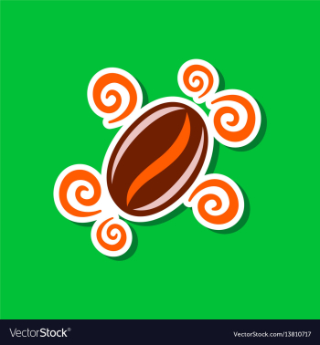 Paper sticker on stylish background beans coffee vector image Paper sticker on stylish background beans coffee vector image