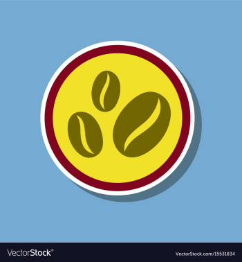 Paper sticker on stylish background beans coffee vector image Paper sticker on stylish background beans coffee vector image