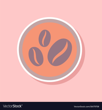 Paper sticker on stylish background beans coffee vector image Paper sticker on stylish background beans coffee vector image