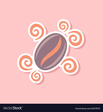 Paper sticker on stylish background beans coffee vector image Paper sticker on stylish background beans coffee vector image